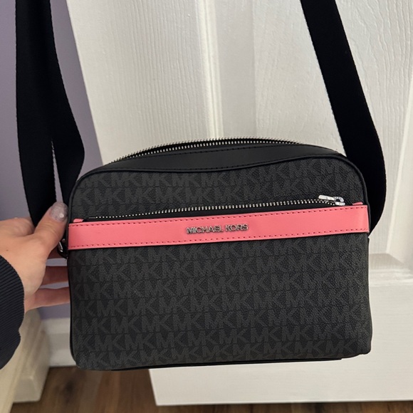 Michael Kors Handbags - Michael Kors Black and Pink Messenger Bag